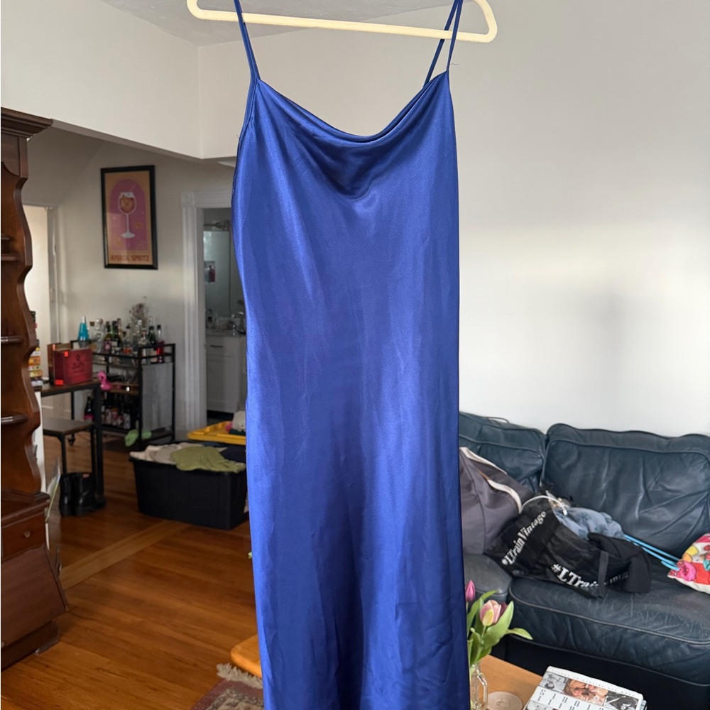 Royal Blue Satin Slip Dress
